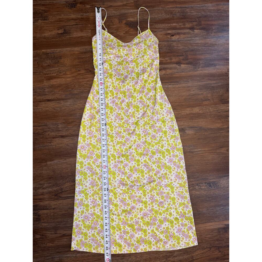 NWT Zara slip dress floral retro 60s 70s hippie spaghetti strap size SMALL *flaw - Picture 4 of 14
